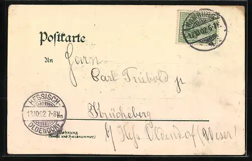 Lithographie Passagierschiff Patricia