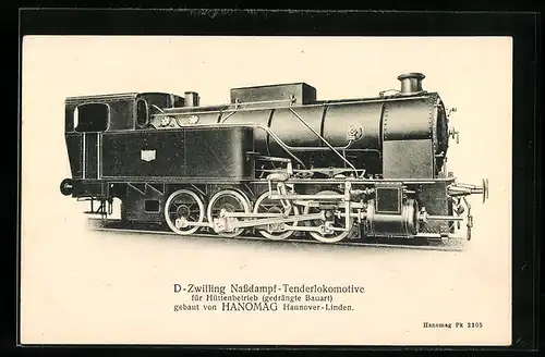 AK D- Zwilling Nassdampf-Tenderlokomotive für Hüttenbetrieb, HANOMAG