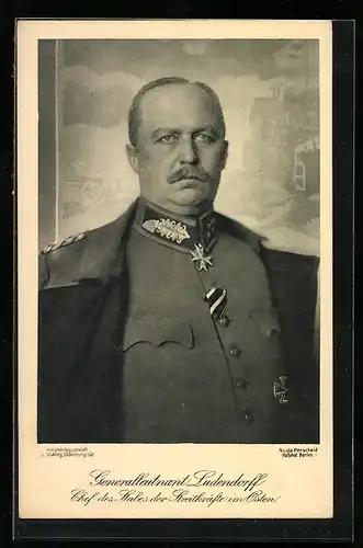 AK Portrait von Generalleutnant Erich Ludendorff mit Pour le Merite