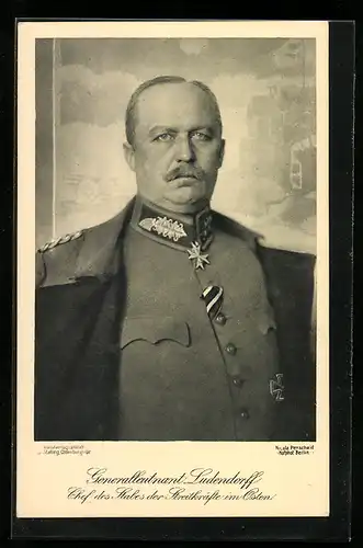 AK Portrait von Generalleutnant Erich Ludendorff mit Pour le Merite