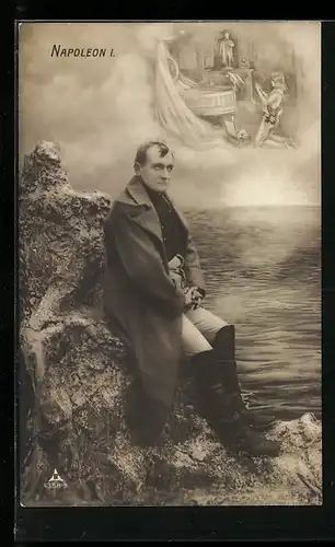 AK Napoleon auf St. Helena in nachdenklicher Stimmung