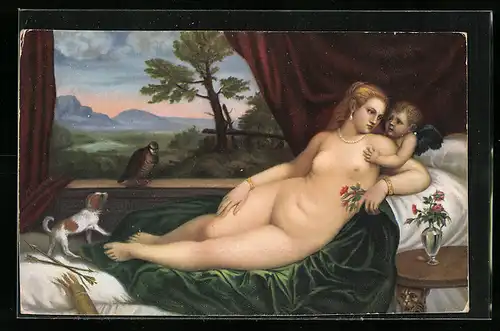 Künstler-AK Stengel & Co. Nr. 29862: Venus und Amor, Erotik