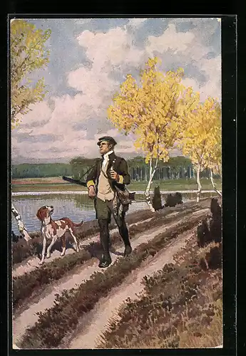 Künstler-AK Paul Hey: Volksliederkarte Nr. 13 Im Wald und auf der Heide