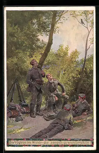Künstler-AK Paul Hey: Die Vöglein im Walde
