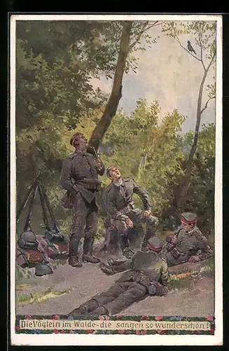 Künstler-AK Paul Hey: Die Vöglein im Walde