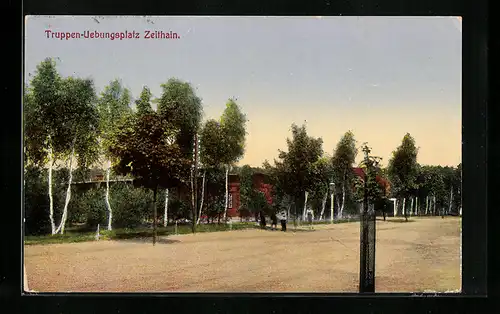 AK Zeithain, Truppen-Uebungsplatz, Strassenpartie mit Bewohnern