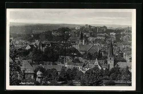 AK Iserlohn, Ortsansicht mit Kirchtürmen