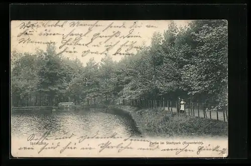 AK Iserlohn, Partie im Stadtpark, Rupenteich