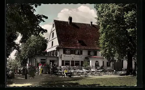 AK Überlingen, Blick auf Gasthof-Pension Haldenhof, Inh. F. X. Eberle