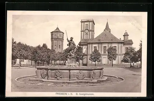 AK Friedberg i. H., am St. Georgsbrunnen