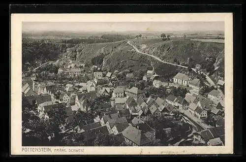 AK Pottenstein /Fränk. Schweiz, Ortsansicht vom Flugzeug aus