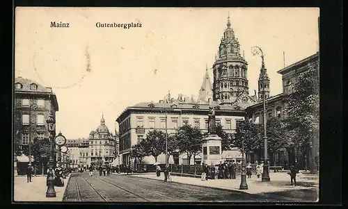 AK Mainz, am Gutenbergplatz