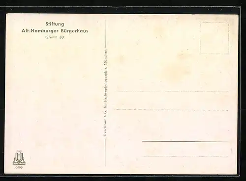 AK Hamburg, Reederzimmer 1750, Stiftung Alt-Hamburger Bürgerhaus, Grimm 30