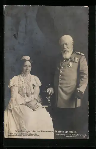 AK Altersportrait Grossherzogin Luise und Grossherzog Friedrich von Baden