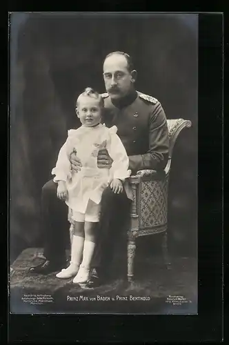 AK Prinz Max von Baden mit Prinz Berthold