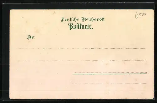 Lithographie Mainz, Gouvernement, Bahnhof, Römersteine