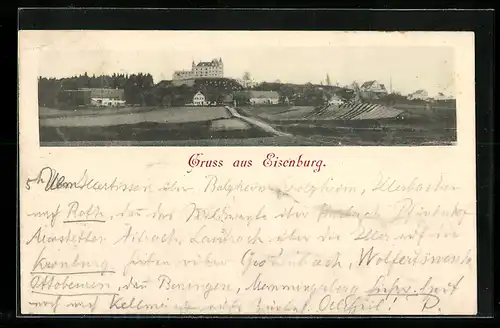 AK Eisenburg, Ortspartie mit Schloss