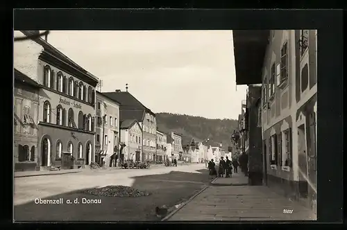 AK Obernzell, Strassenpartie, Knaben-Schule