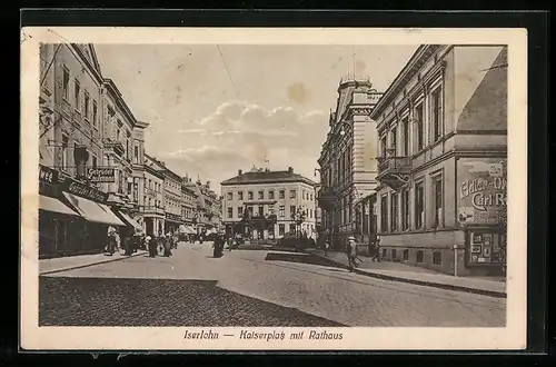AK Iserlohn, Kaiserplatz mit Rathaus