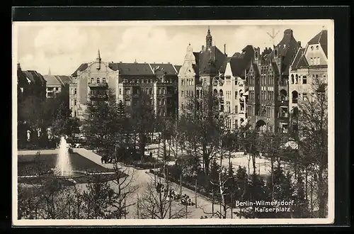 AK Berlin-Wilmersdorf, Grünanlagen am Kaiserplatz