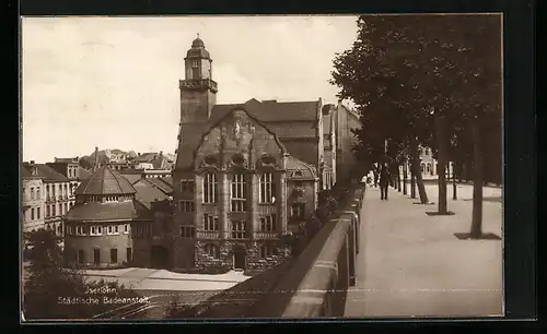 AK Iserlohn, Strassenpartie an der Städtischen Badeanstalt