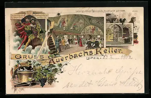 Lithographie Leipzig, Restaurant Auerbachs Keller