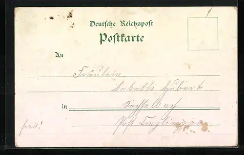 Lithographie Rüdesheim am Rhein, National-Denkmal, Bahnhof der Zahnradbahn