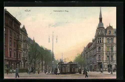 AK Köln, Strassenbahn am Hohenzollern Ring