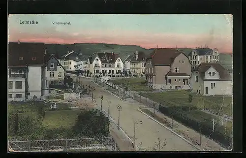 AK Letmathe, Villenviertel mit Strasse aus der Vogelschau