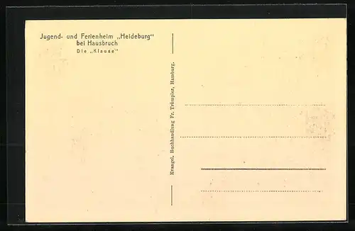 AK Hamburg-Hausbruch, Jugend-und Ferienheim Heideburg, Die Klause