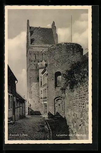 AK Demmin, Luisentor mit Pulverturm