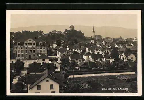 AK Uster, Ortsansicht mit Sek.-Schulhaus