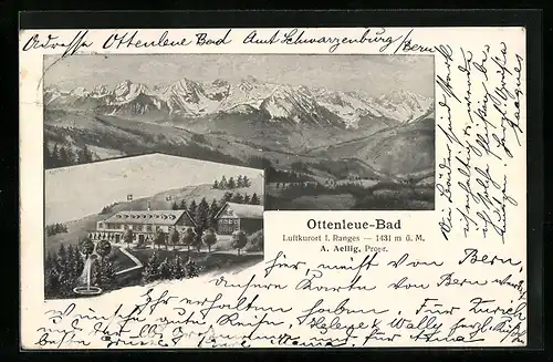 AK Ottenleue-Bad, Blick auf das Hotel 1. Ranges, Propr. A. Aellig