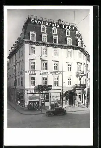 AK Basel, Hotel Continental, Am Bahnhof