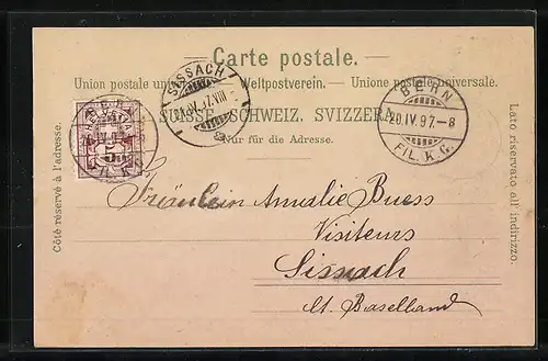 Lithographie Bern, Rathhaus, Zeitglockenthurm und Panorama