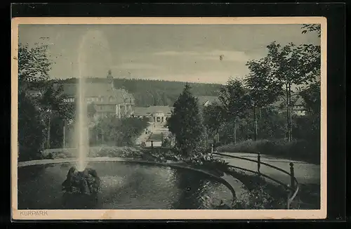 AK Bad Altheide, Kurpark mit Fontäne