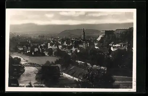 AK Glatz, Blick vom Schäferberg auf den Ort