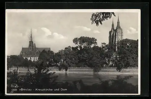 AK Breslau, Kreuzkirche und Dom