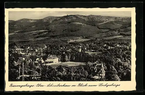 AK Ober-Schreiberhau, Ortsansicht mit Hochgebirge