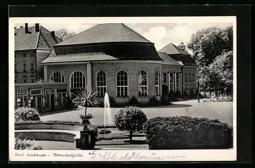 AK Bad Kudowa, Wandelhalle mit Springbrunnen