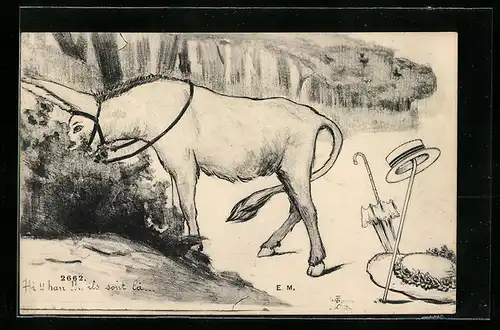 AK Esel sucht seine Besitzer im Gebüsch