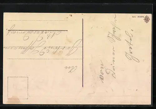 AK Zwei Katzen im Korb mit Rosen