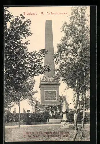 AK Trautenau / Trutnov, Festakt am Gablenzmonument