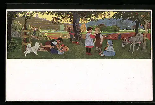 Künstler-AK Gertrud Caspari: Herbstfreude, Erntezeit