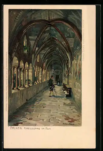 Künstler-AK Zeno Diemer: Brixen, Kreuzgang im Dom
