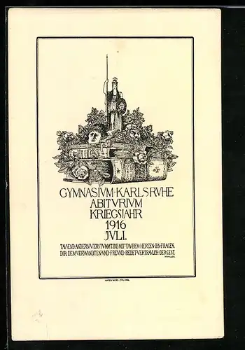 AK Karlsruhe, Gymnasium Karlsruhe, Abiturium 1916 Juli, Absolvia