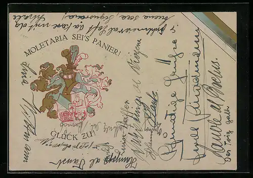 AK Moletaria sei`s Panier!, Studentenwappen, Glück zu!
