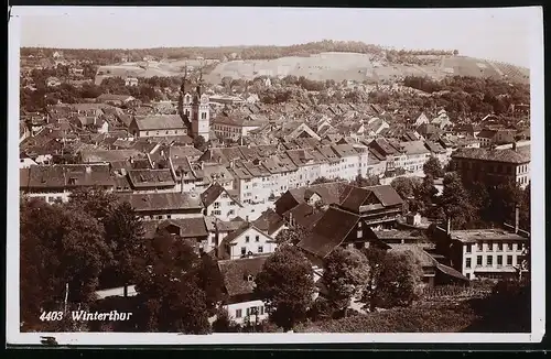 Fotografie Frei & Co., St. Gallen, Ansicht Winterthur, Stadtansicht mit Kathedrale