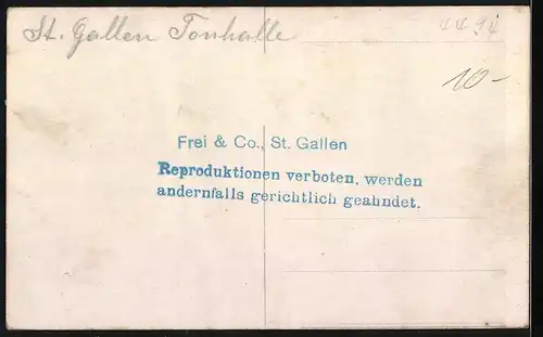 Fotografie Frei & Co., St. Gallen, Ansicht St. Gallen, Strasse an der Tonhalle