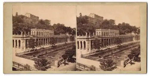 Stereo-Fotografie K. Maloch, Prag, Ansicht Karlsbad, Blick auf die Neubrunn-Colonnade